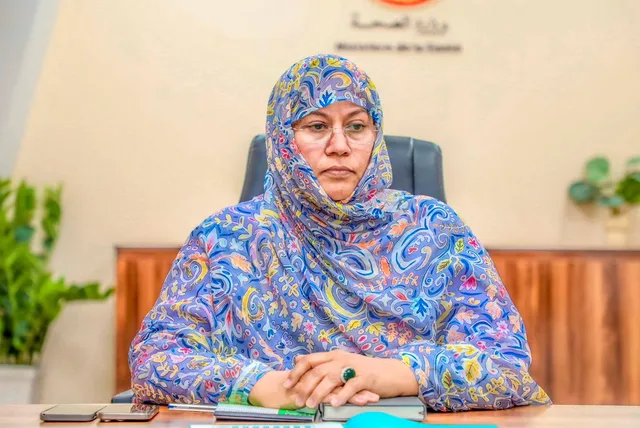 Mauritania's health minister during a working meeting