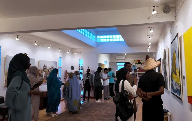 Visitors at the Nouakchott exhibition