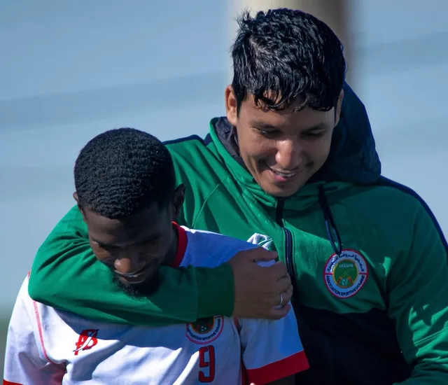 Archive photo from Madar's library showing two players of Mauritania's AS Douanes