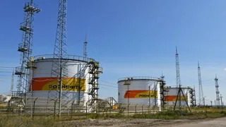 Oil storage tanks, archive image