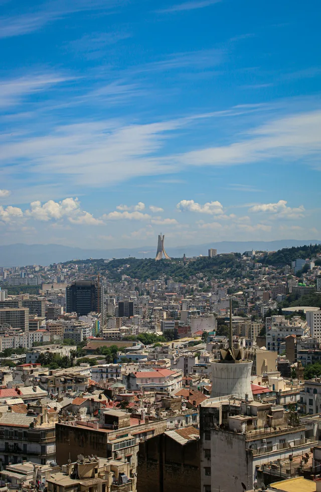 Archive city view of Algiers, not a photograph of the signing ceremony