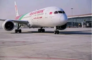 A Boeing 787 Dreamliner in Royal Air Maroc livery on an airport apron, file photo