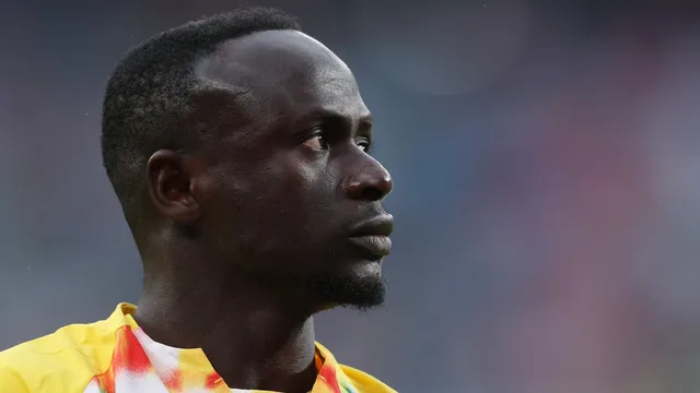 Senegalese footballer Sadio Mane in a Senegal national team warm-up shirt in a stadium, file photo