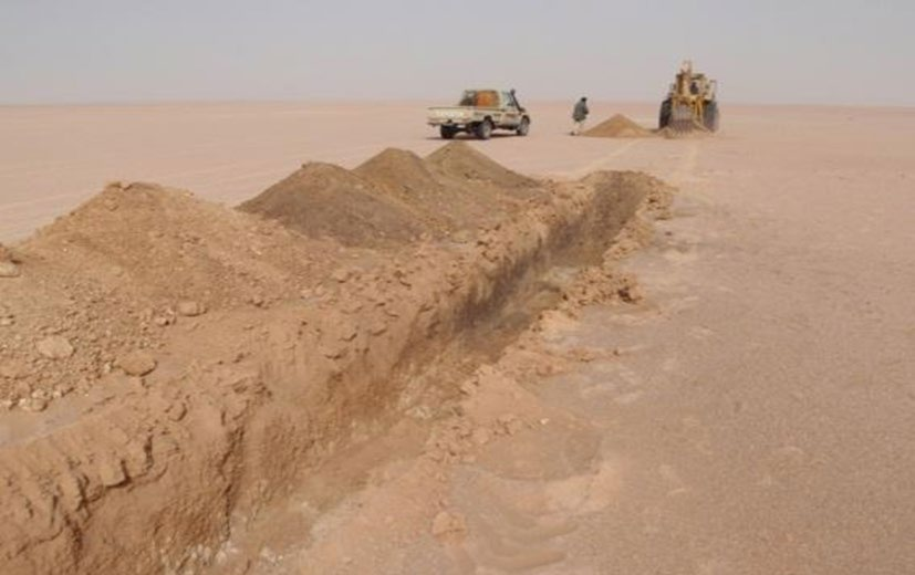 Trench showing shallow ore at Tiris, reproduced in Aura's study published in October 2026. Capture date unspecified.