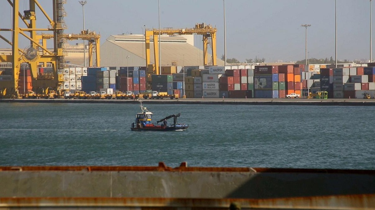 Archive photo from Madar's library showing containers and gantry cranes at the port of Dakar