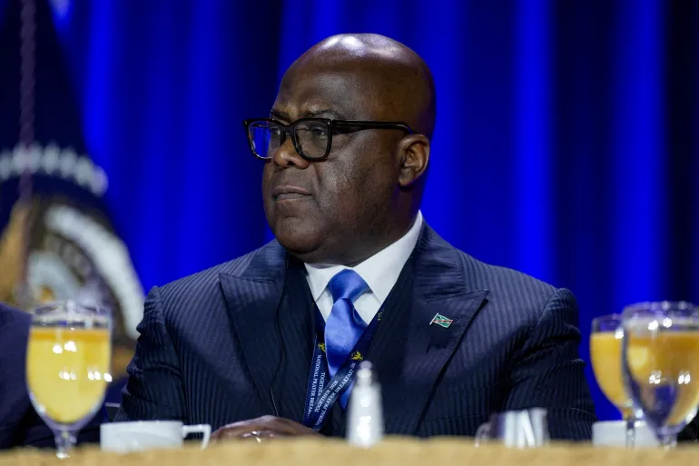 DR Congo President Felix Tshisekedi at an official meeting, file photo