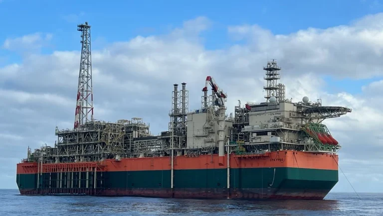 The floating production and storage vessel of the Greater Tortue Ahmeyim gas project in the Atlantic, file photo