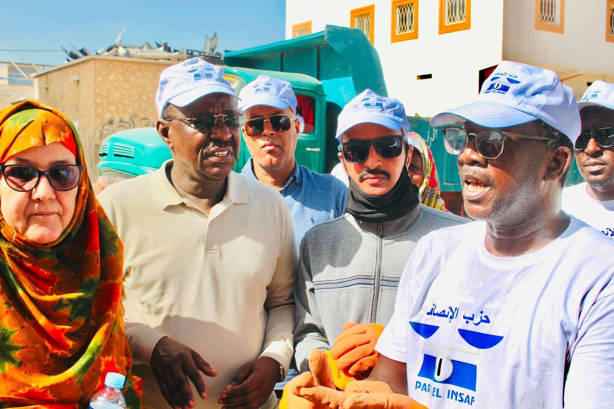 A clean-up campaign in a street in Nouakchott