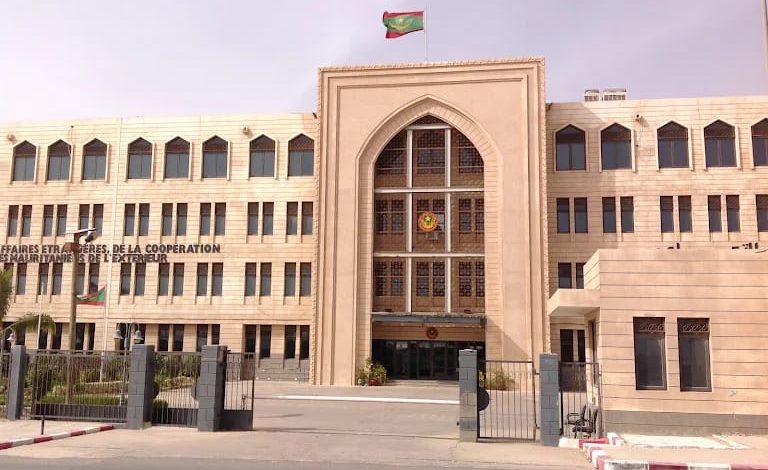 The facade of the foreign ministry in Nouakchott