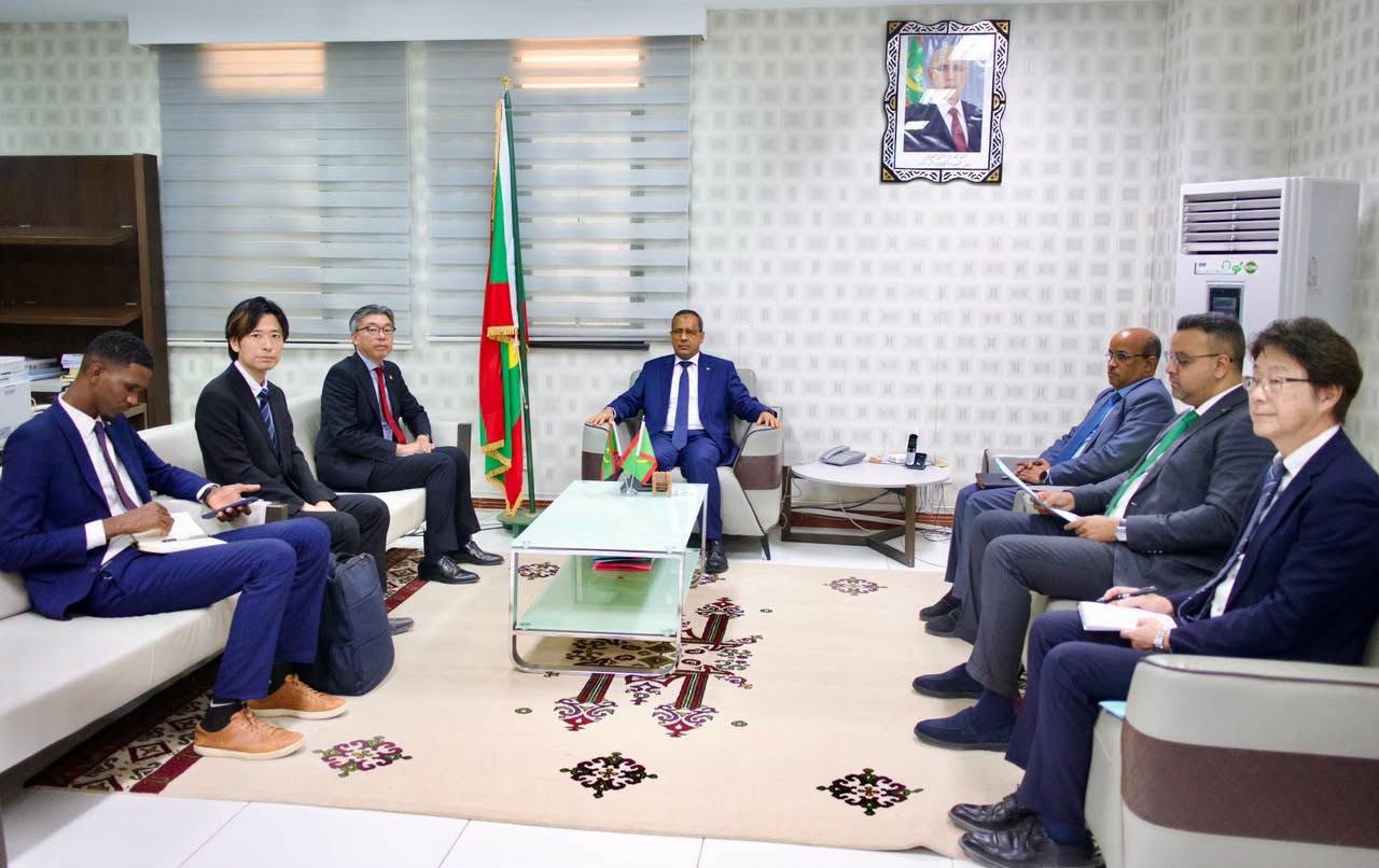 The economic affairs minister receives a delegation in his office